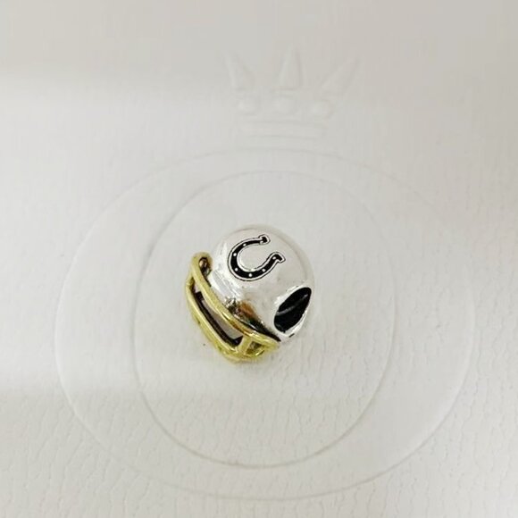 Pandora Indianapolis Colts Football Helmet Bead Charm Pendant S925 Sterling - Picture 1 of 3